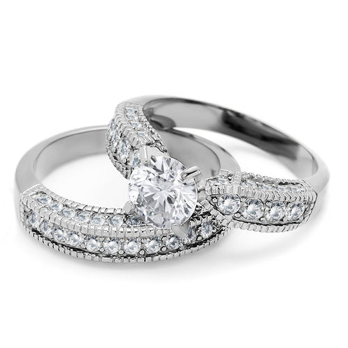 Load image into Gallery viewer, Women 2-Piece Stainless Steel Wedding Ring Set