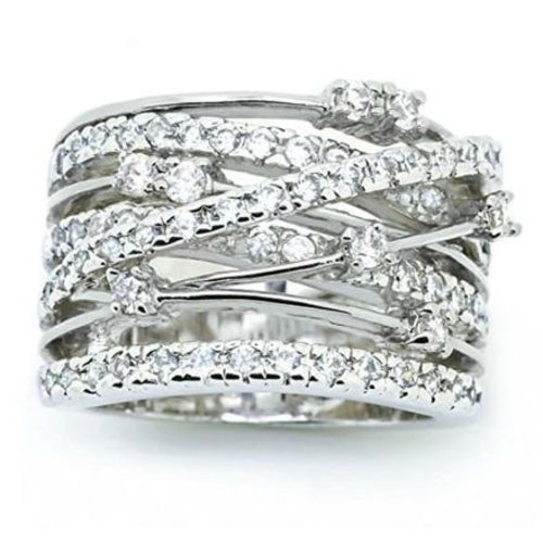 Load image into Gallery viewer, Crystal Crossover Ring