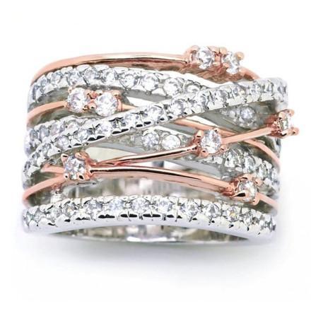 Load image into Gallery viewer, Crystal Crossover Ring