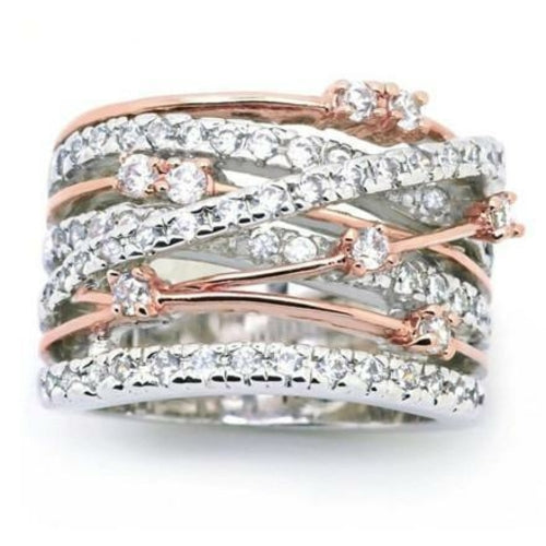Load image into Gallery viewer, Crystal Crossover Ring