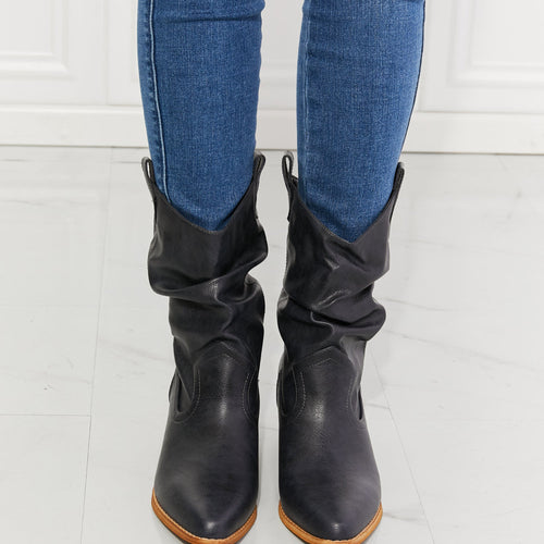 Load image into Gallery viewer, MMShoes Better in Texas Scrunch Cowboy Boots in Navy
