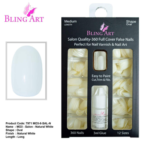 Load image into Gallery viewer, False Nails by Bling Art 360 Oval Medium Natural Acrylic Fake Nail
