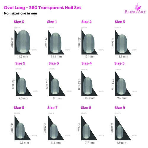 Load image into Gallery viewer, False Nails by Bling Art 360 Oval Medium Transparent Acrylic Fake Nail
