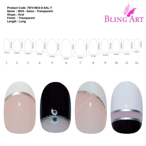 Load image into Gallery viewer, False Nails by Bling Art 360 Oval Medium Transparent Acrylic Fake Nail
