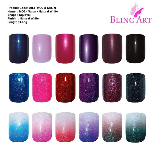 Load image into Gallery viewer, False Nails by Bling Art 360 Squoval Long Natural Acrylic Fake Nail
