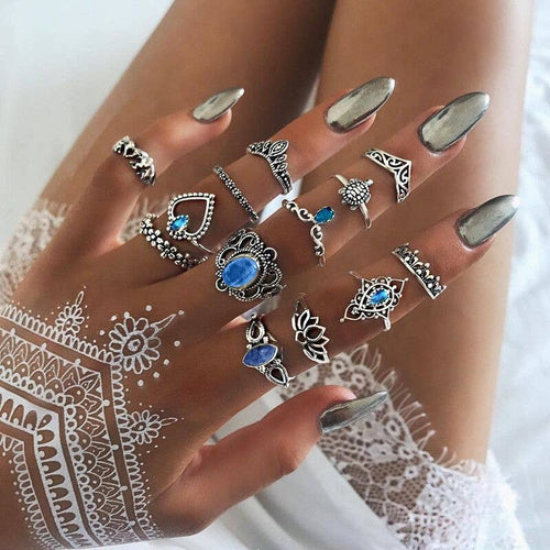 Load image into Gallery viewer, Vintage Women&#39;s 13 piece Rings Set
