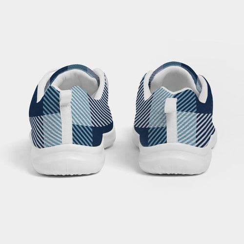 Load image into Gallery viewer, [LIMITED TIME OFFER !!!] Mens Sneakers, Blue Plaid Low Top Canvas Running Shoes - PZT475
