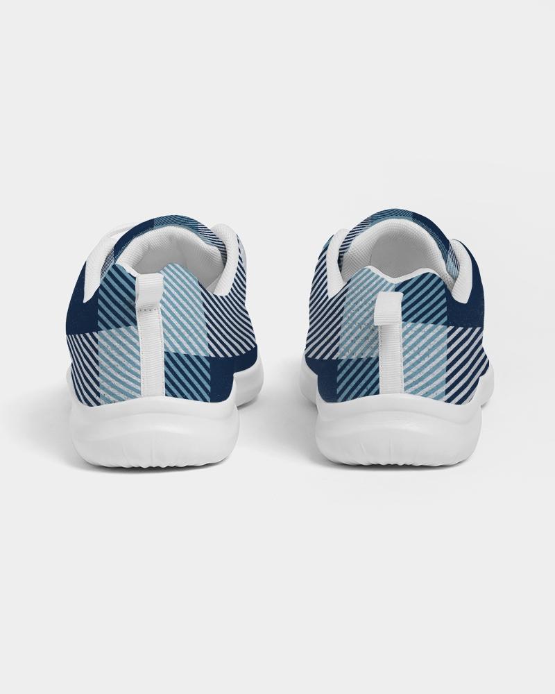 [LIMITED TIME OFFER !!!] Mens Sneakers, Blue Plaid Low Top Canvas Running Shoes - PZT475