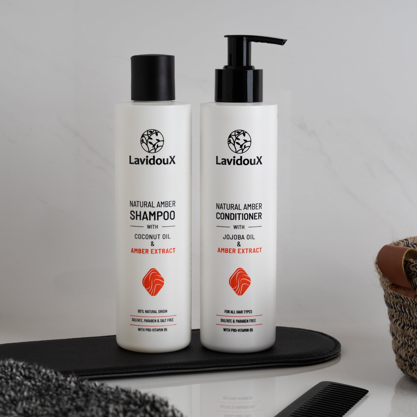 [LIMITED TIME OFFER !!!] Natural Amber Shampoo & Conditioner Set