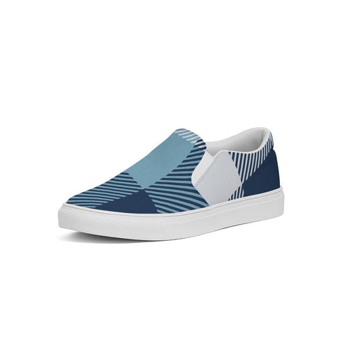 Load image into Gallery viewer, [LIMITED TIME OFFER !!!] Mens Sneakers, Blue Plaid Low Top Slip-On Canvas Sports Shoes - PZQ475
