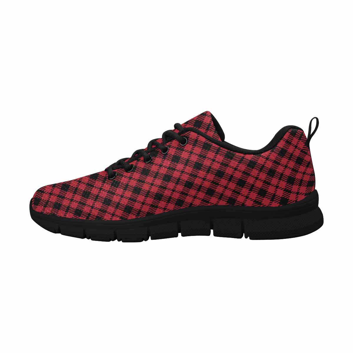 [LIMITED TIME OFFER !!!] Uniquely You Sneakers for Men, Buffalo Plaid Red and Black Running