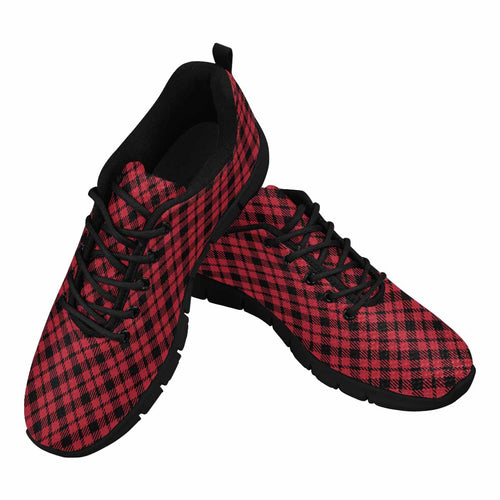 Load image into Gallery viewer, [LIMITED TIME OFFER !!!] Uniquely You Sneakers for Men, Buffalo Plaid Red and Black Running
