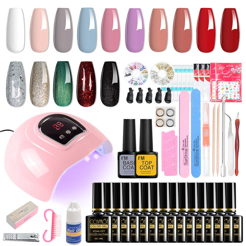 Load image into Gallery viewer, [LIMITED TIME OFFER !!!] 36W 18LED Nail Lamp Gel Nail Polish Starter Kit Manicure 15 Colors
