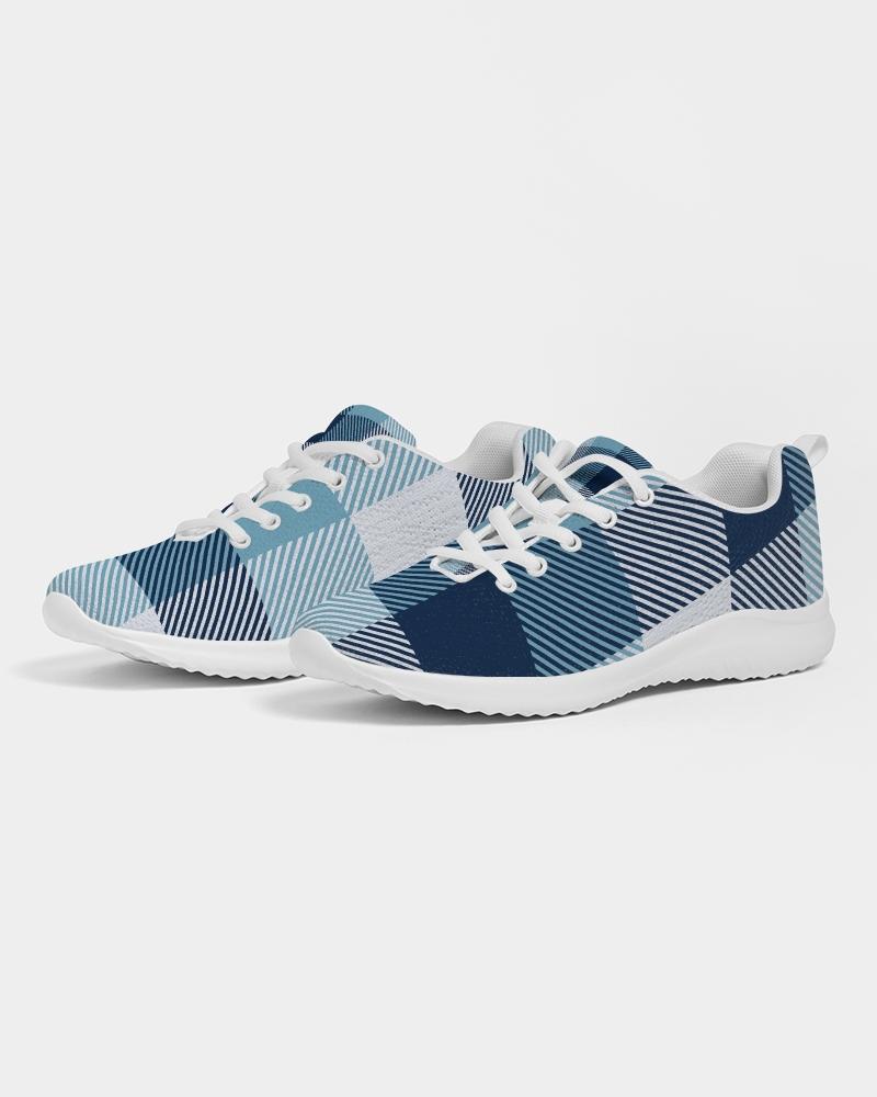 [LIMITED TIME OFFER !!!] Mens Sneakers, Blue Plaid Low Top Canvas Running Shoes - PZT475