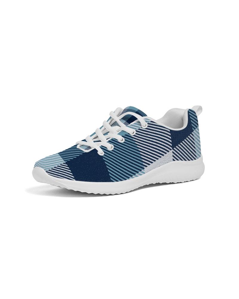 [LIMITED TIME OFFER !!!] Mens Sneakers, Blue Plaid Low Top Canvas Running Shoes - PZT475