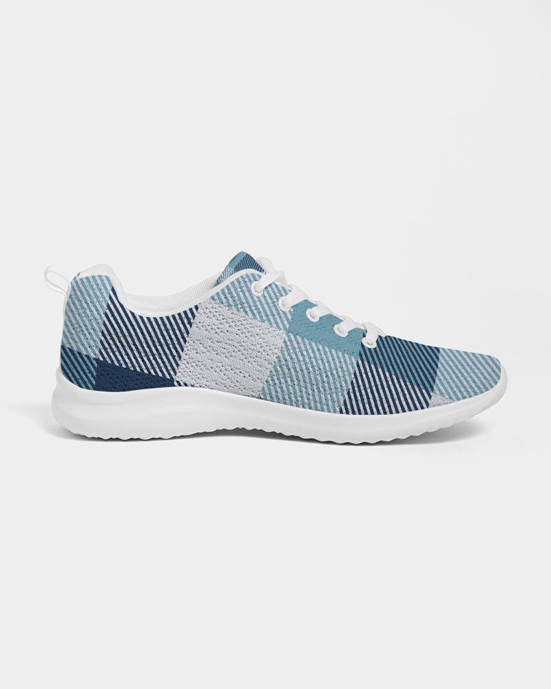 [LIMITED TIME OFFER !!!] Mens Sneakers, Blue Plaid Low Top Canvas Running Shoes - PZT475