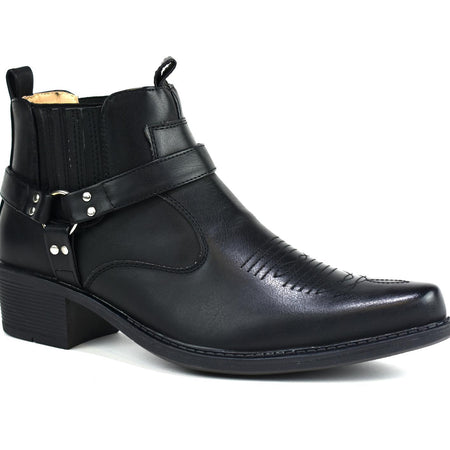 [LIMITED TIME OFFER !!!] Men's Mid Top Cowboy Boots Black