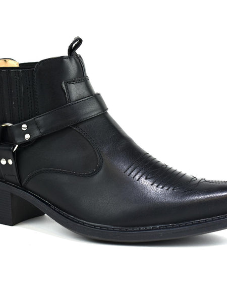 [LIMITED TIME OFFER !!!] Men's Mid Top Cowboy Boots Black