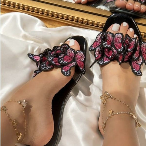 Load image into Gallery viewer, [LIMITED TIME OFFER !!!] Summer Slippers Fashion Butterfly Flat Sandals for Outdoor
