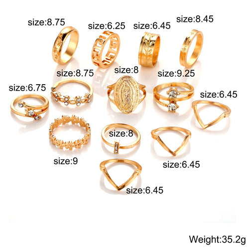 Load image into Gallery viewer, [LIMITED TIME OFFER !!!] 13 Piece Medallion Ring Set With ® Crystals 18K Gold Plated Ring in
