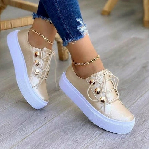 Load image into Gallery viewer, [LIMITED TIME OFFER !!!] Light Breathable Casual Female Flat Shoes White/Gold/Black/Rose Gold
