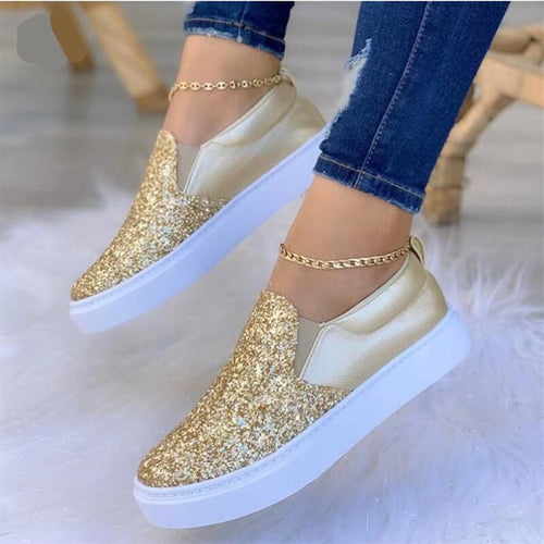 Load image into Gallery viewer, [LIMITED TIME OFFER !!!] Moccasins Crystal Flat Female Loafers Shoes Gold/Black/Rose Gold
