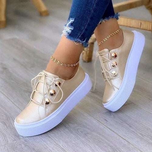 Load image into Gallery viewer, [LIMITED TIME OFFER !!!] Light Breathable Casual Female Flat Shoes White/Gold/Black/Rose Gold
