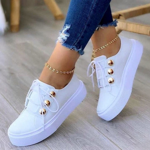 Load image into Gallery viewer, [LIMITED TIME OFFER !!!] Light Breathable Casual Female Flat Shoes White/Gold/Black/Rose Gold
