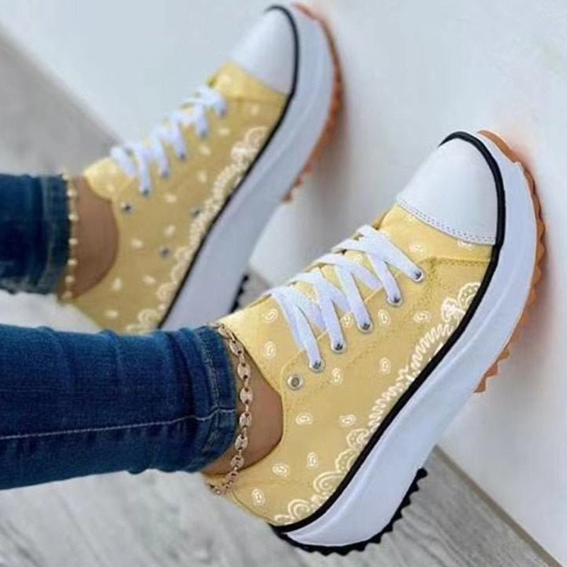 [LIMITED TIME OFFER !!!] Fashion Women Sneakers Casual Sport Shoes Pattern Canvas