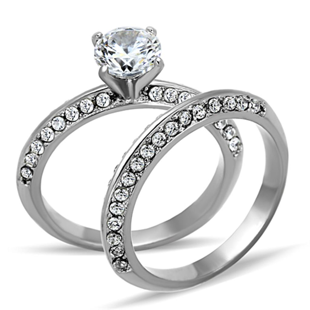 [LIMITED TIME OFFER !!!] Women Stainless Steel Cubic Zirconia Rings TK1320