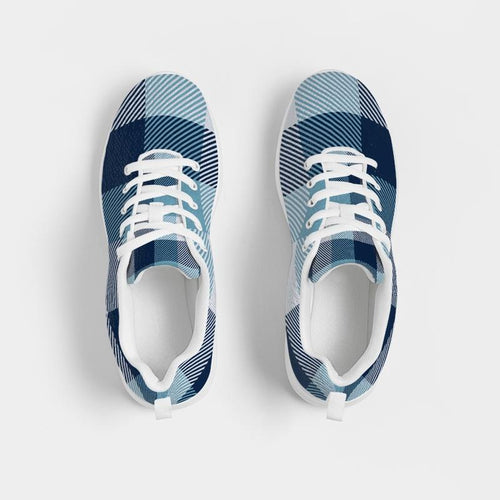 Load image into Gallery viewer, [LIMITED TIME OFFER !!!] Mens Sneakers, Blue Plaid Low Top Canvas Running Shoes - PZT475
