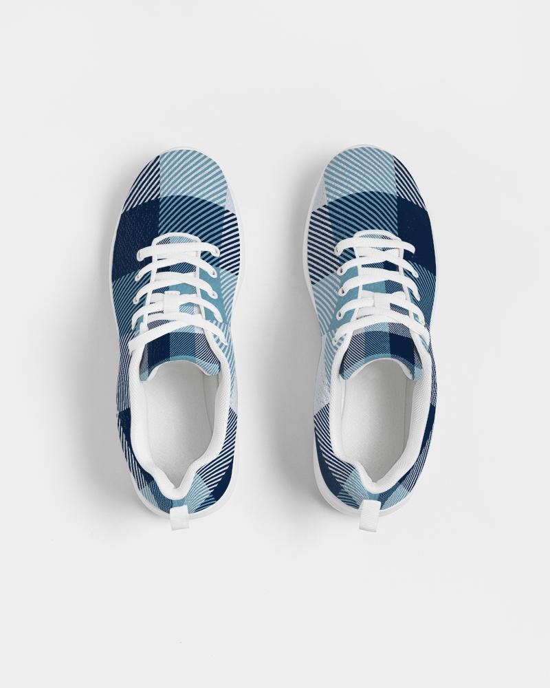 [LIMITED TIME OFFER !!!] Mens Sneakers, Blue Plaid Low Top Canvas Running Shoes - PZT475