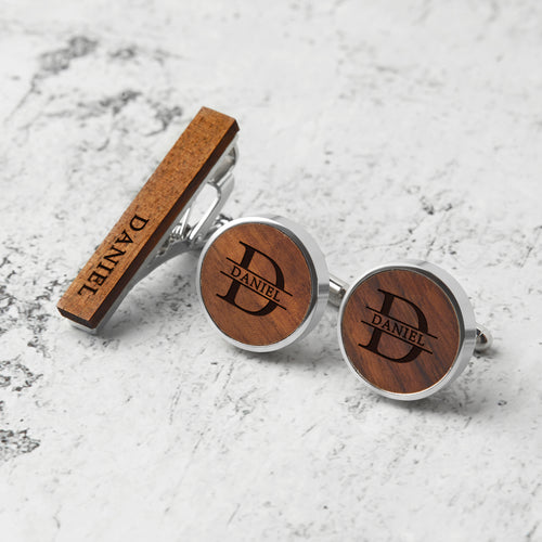 Load image into Gallery viewer, [LIMITED TIME OFFER !!!] Custom Wood Cufflinks Box, Groomsmen Cufflinks, Monogram Cufflinks
