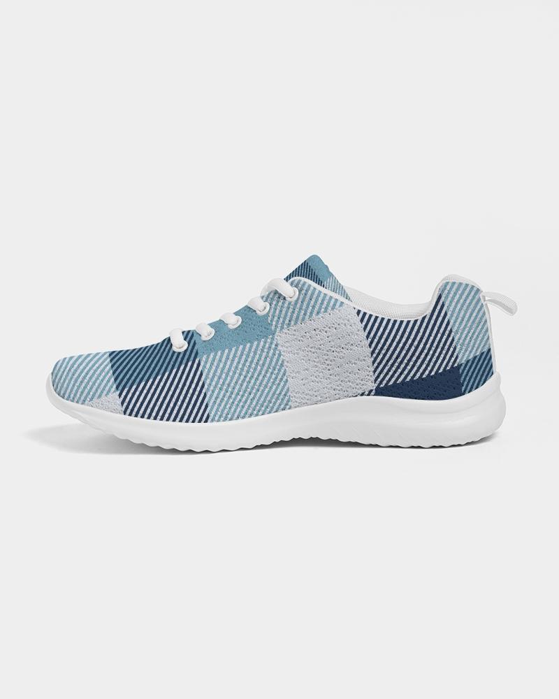 [LIMITED TIME OFFER !!!] Mens Sneakers, Blue Plaid Low Top Canvas Running Shoes - PZT475