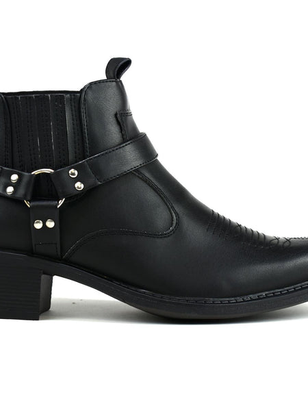 [LIMITED TIME OFFER !!!] Men's Mid Top Cowboy Boots Black
