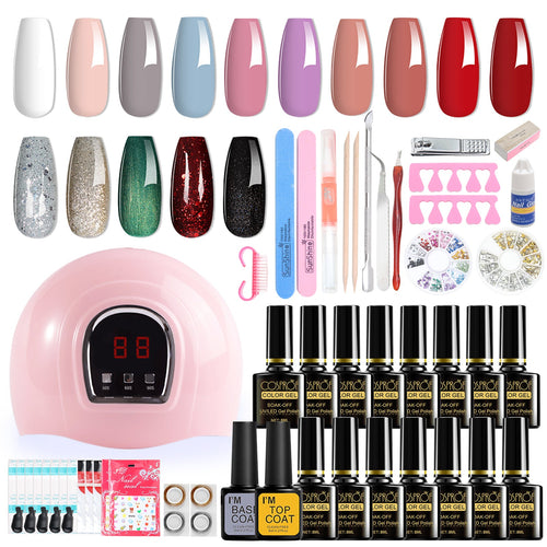 Load image into Gallery viewer, [LIMITED TIME OFFER !!!] 36W 18LED Nail Lamp Gel Nail Polish Starter Kit Manicure 15 Colors
