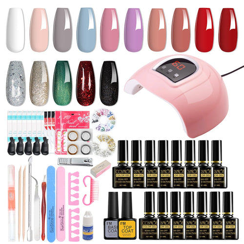 Load image into Gallery viewer, [LIMITED TIME OFFER !!!] 36W 18LED Nail Lamp Gel Nail Polish Starter Kit Manicure 15 Colors
