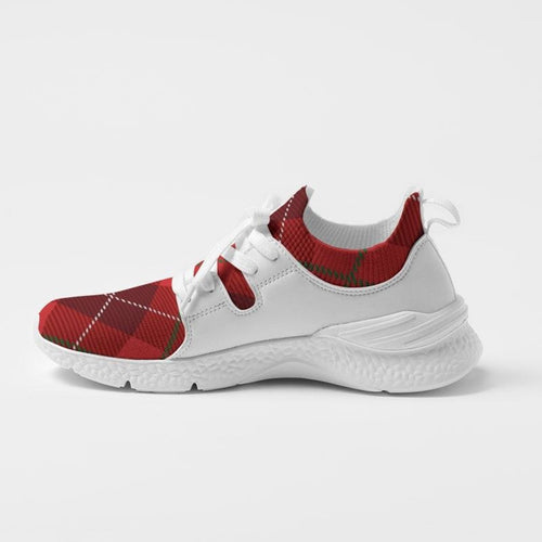 Load image into Gallery viewer, [LIMITED TIME OFFER !!!] Men&#39;s Athletic Sneakers, Red Plaid Low Top Running Shoes - 014HQF
