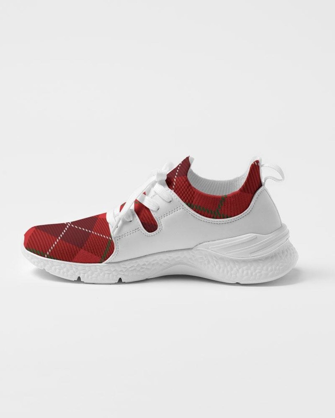 [LIMITED TIME OFFER !!!] Men's Athletic Sneakers, Red Plaid Low Top Running Shoes - 014HQF