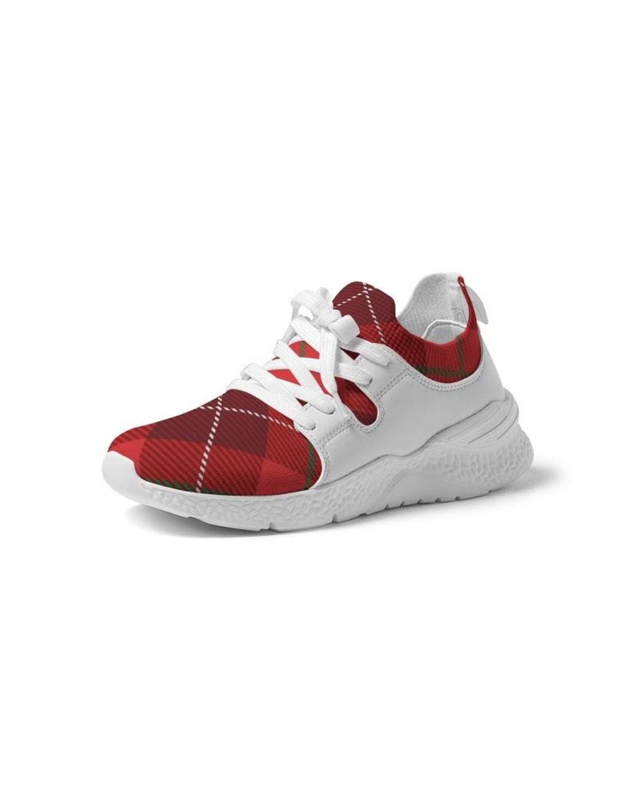 [LIMITED TIME OFFER !!!] Men's Athletic Sneakers, Red Plaid Low Top Running Shoes - 014HQF