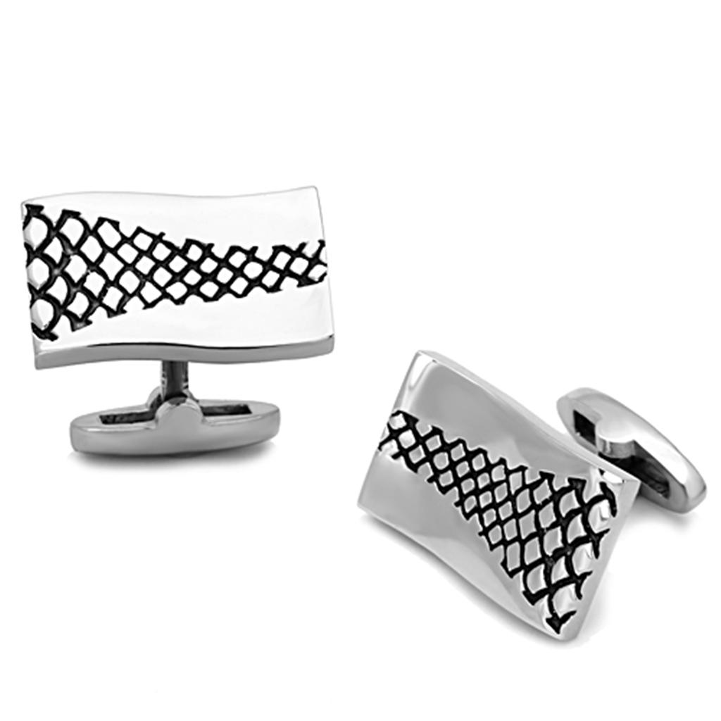 [LIMITED TIME OFFER !!!] TK1260 - High polished (no plating) Stainless Steel Cufflink with