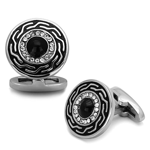 Load image into Gallery viewer, [LIMITED TIME OFFER !!!] TK1264 - High polished (no plating) Stainless Steel Cufflink with Top
