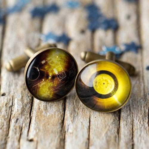 Load image into Gallery viewer, [LIMITED TIME OFFER !!!] Voyager Golden Record Antique Bronze Cufflinks
